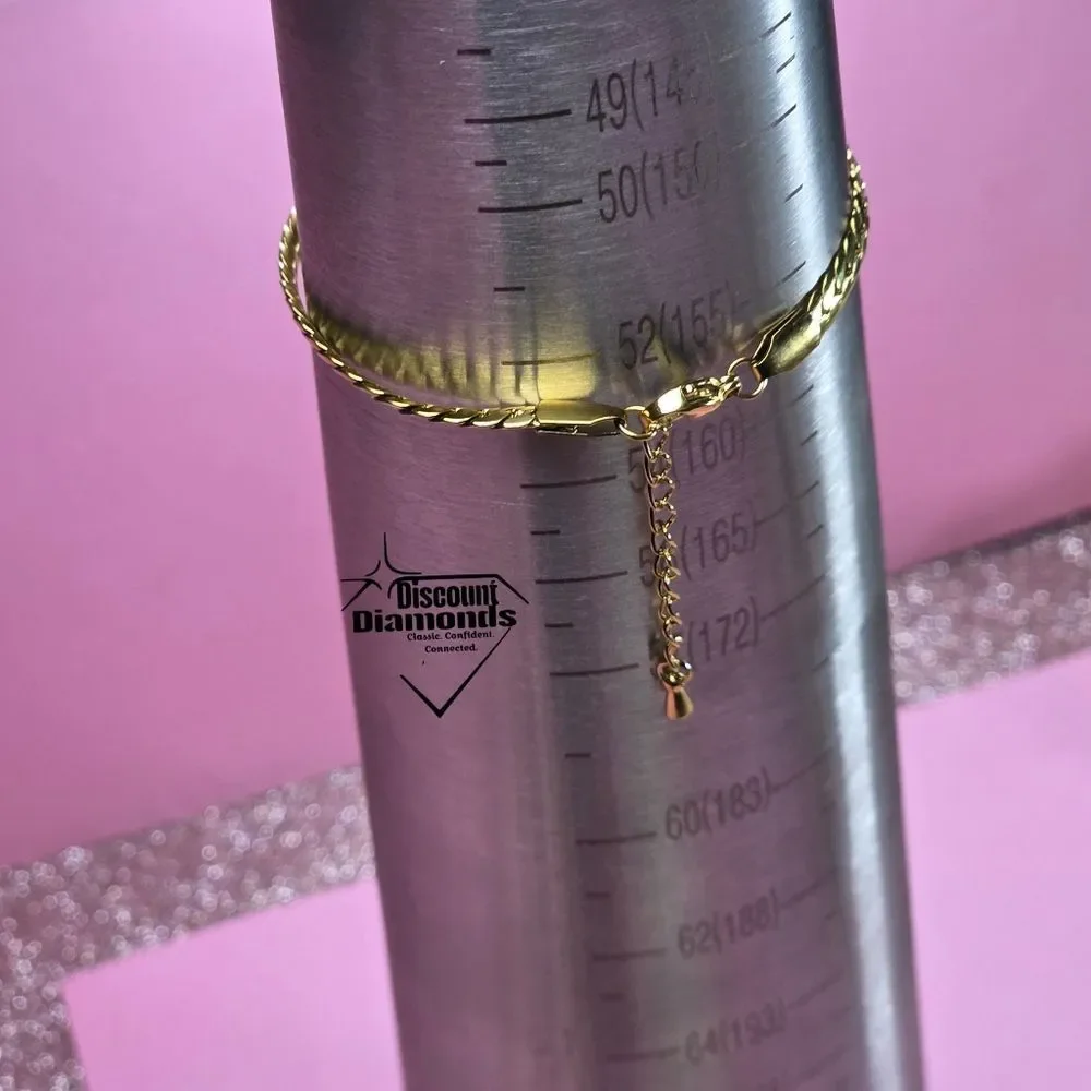 White Butterfly Snake Chain Ankle Bracelet on 18K Gold Titanium